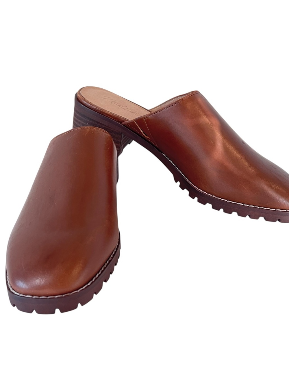 Madewell Slip On Leather Mules Women Size 6.5 Heel Height 2”